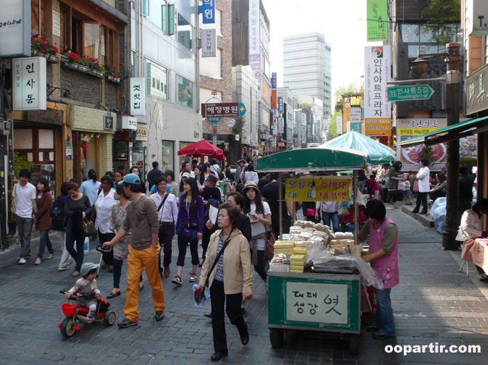 Rue Insadong à Séoul © oopartir.com
