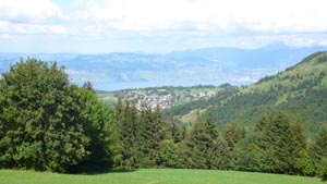 Vue sur le l�man depuis la rive fran�aise